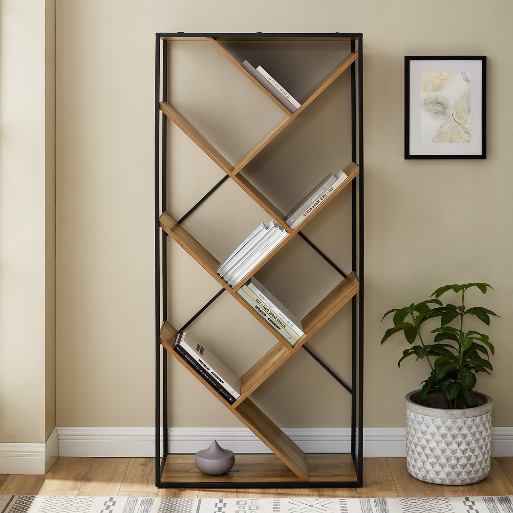 Bolyenwood Dark Brown Bookcase - Thumbnail - Image 4