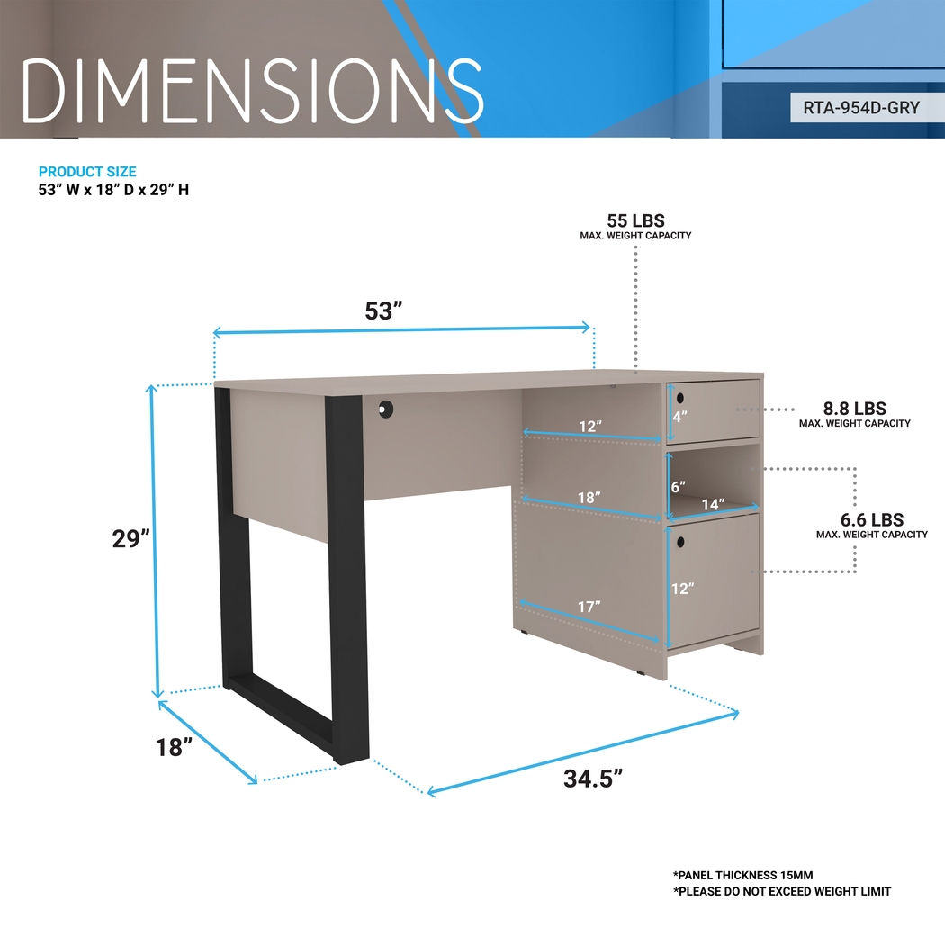 Bomoni Gray Writing Desk - Thumbnail - Image 4