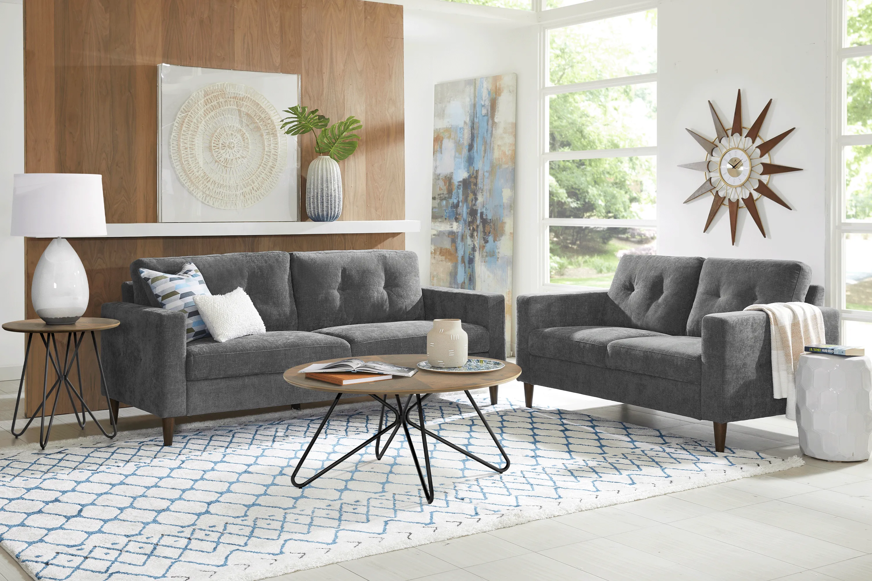 Bonavista Gray 7 Pc Living Room - Thumbnail - Image 1