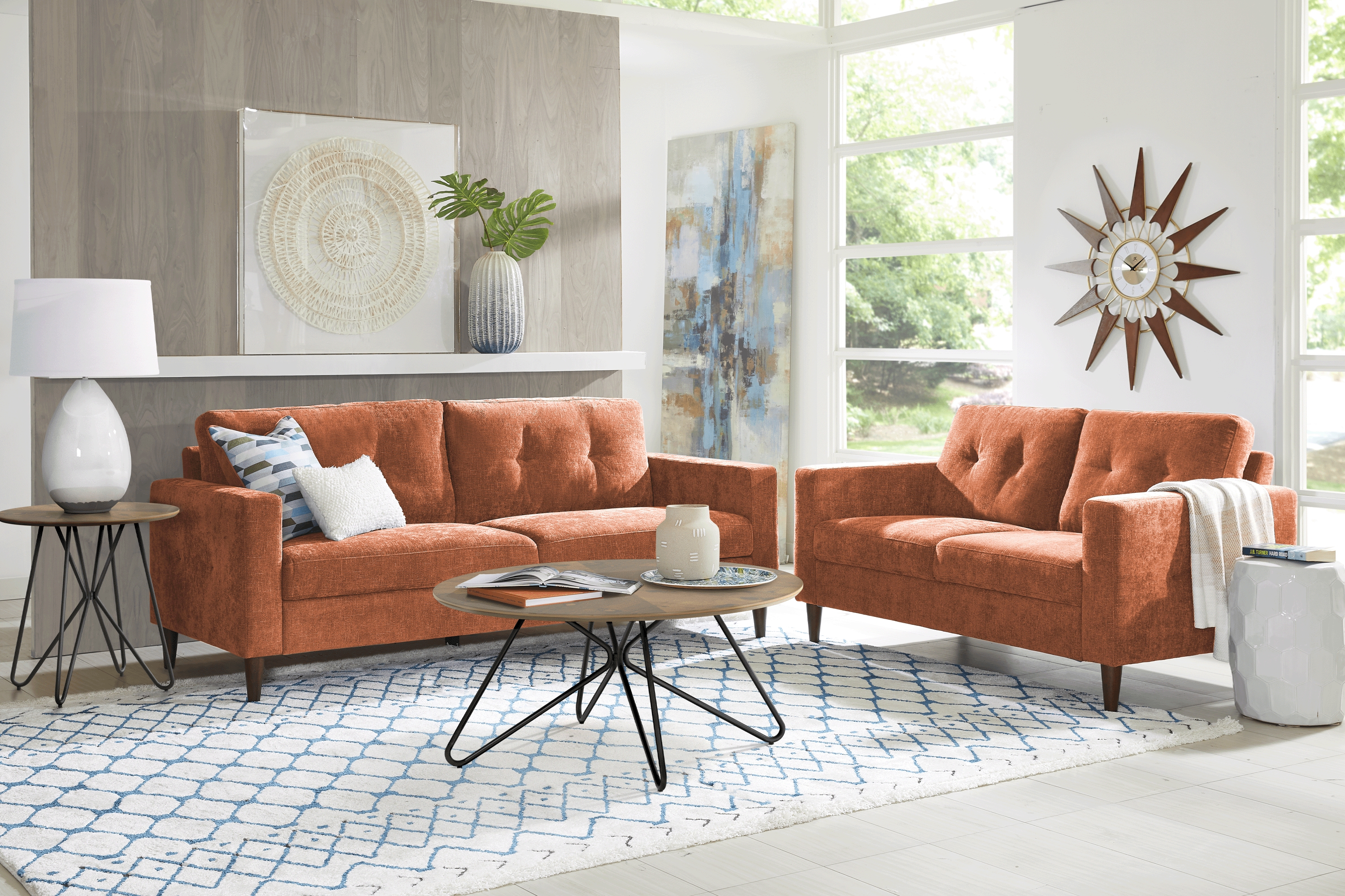 Bonavista Orange 5 Pc Living Room - Thumbnail - Image 1