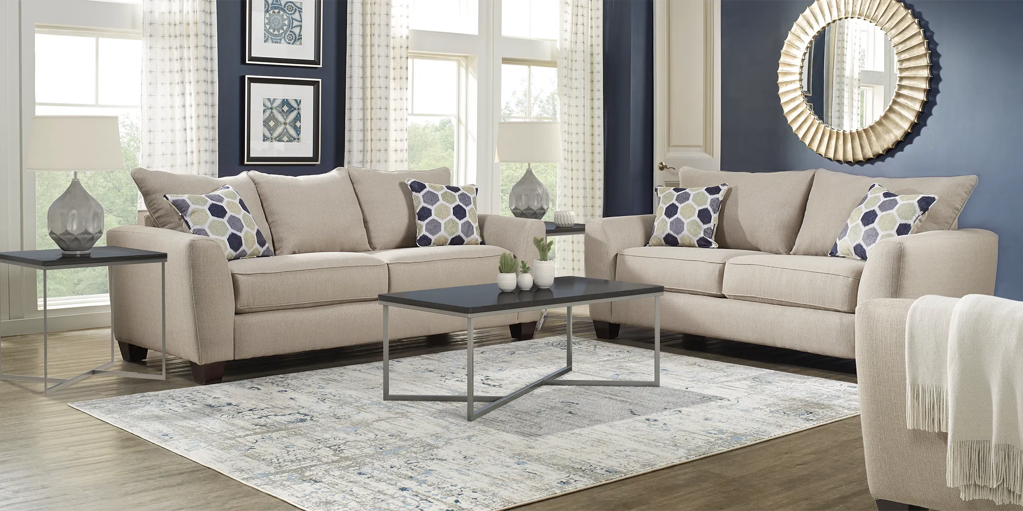 Bonita Springs Beige 7 Pc Living Room - Thumbnail - Image 1