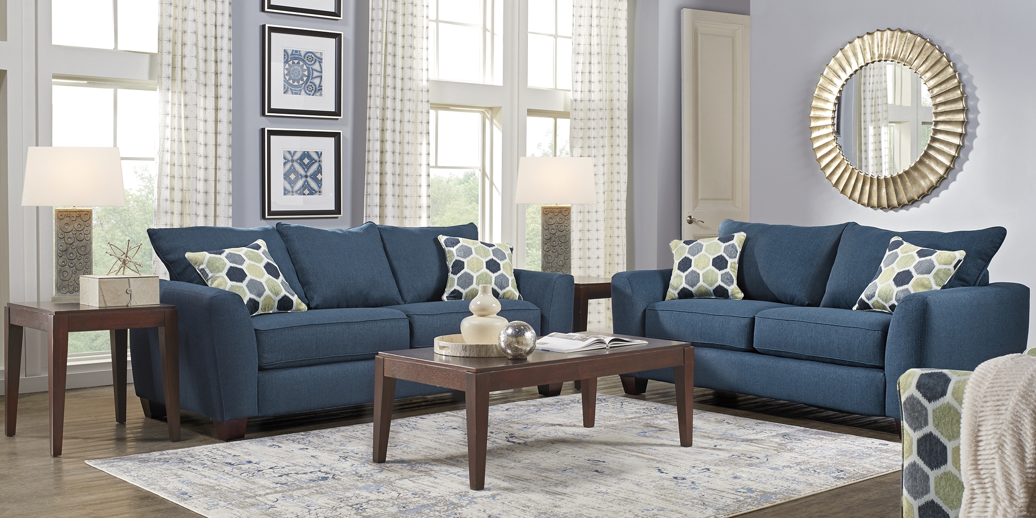 Bonita Springs Blue 5 Pc Living Room - Thumbnail - Image 1