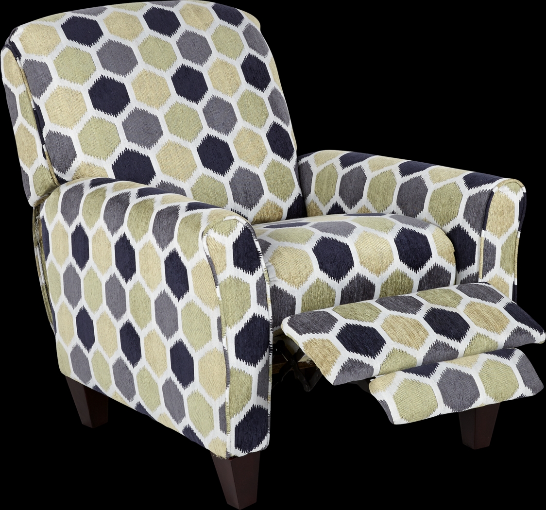 Bonita Springs Blue Accent Pushback Recliner - Thumbnail - Image 2