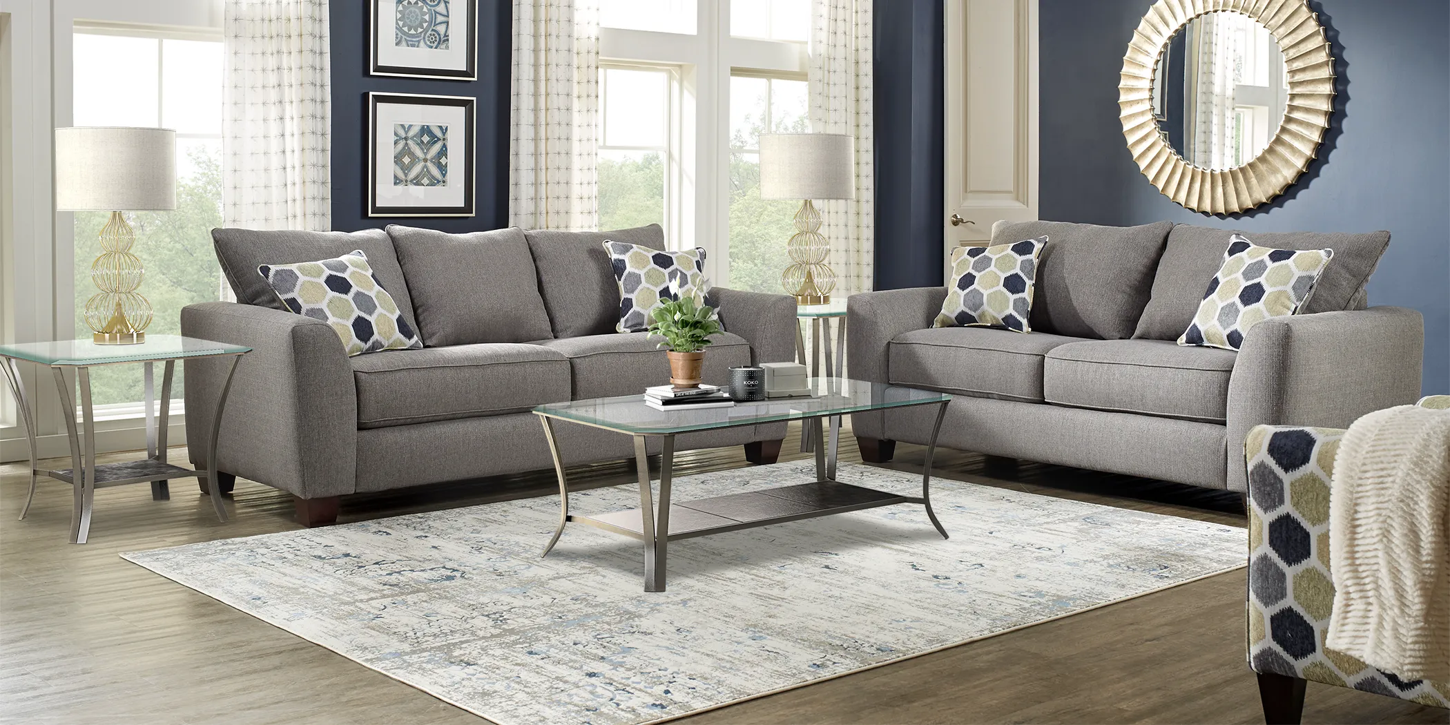 Bonita Springs Gray 7 Pc Living Room - Thumbnail - Image 1