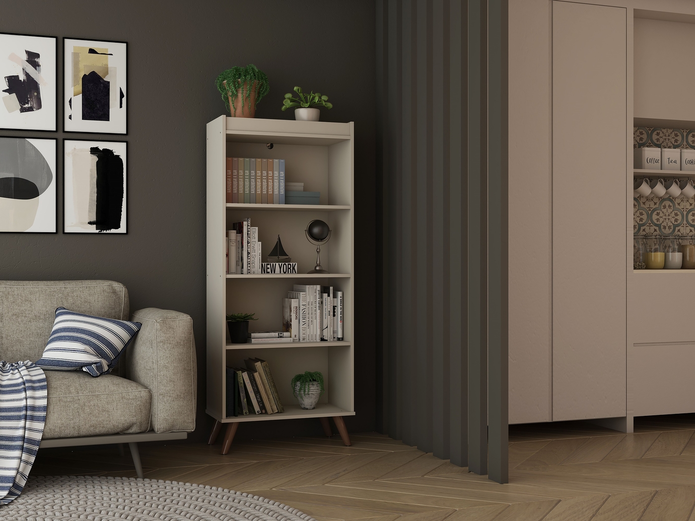 Bonnedelle Off-White Bookcase - Thumbnail - Image 4