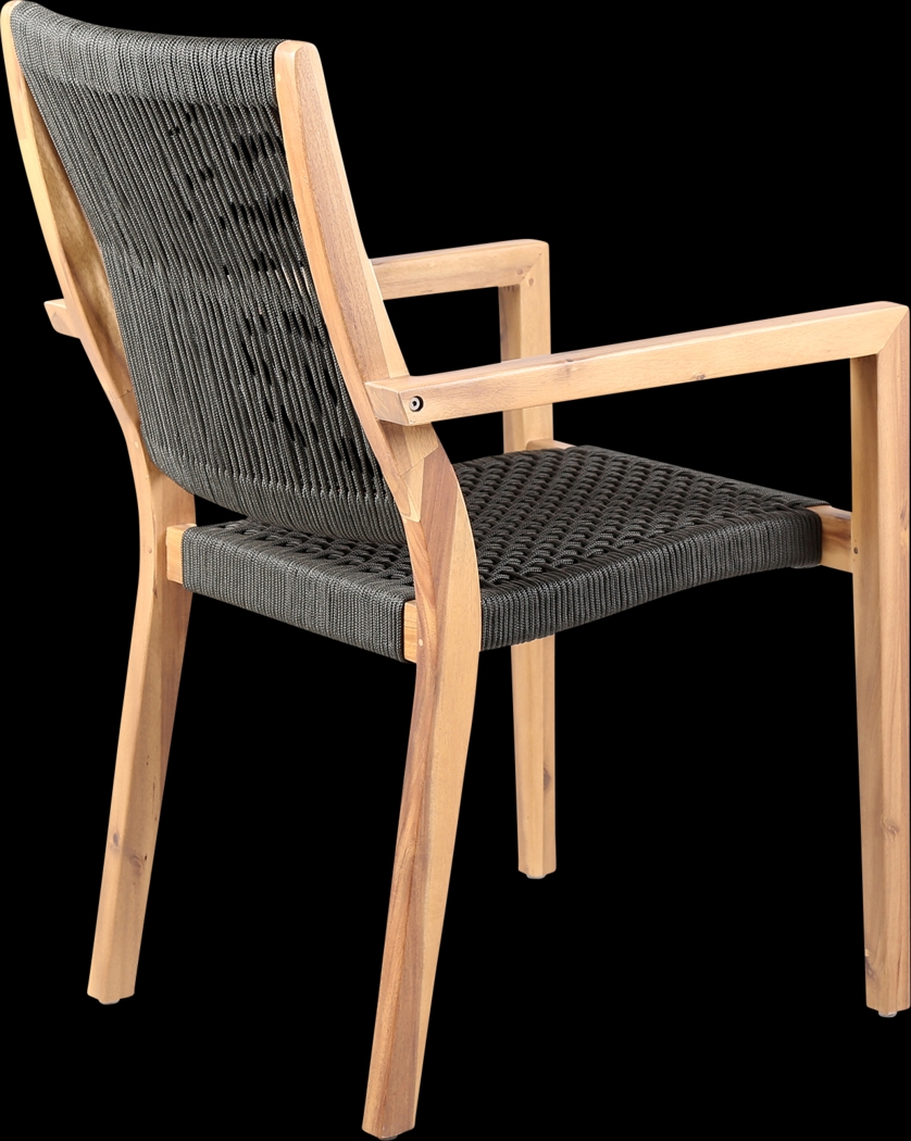 Outdoor Borbeck Black Arm Chair, Set of 2 - Thumbnail - Image 4