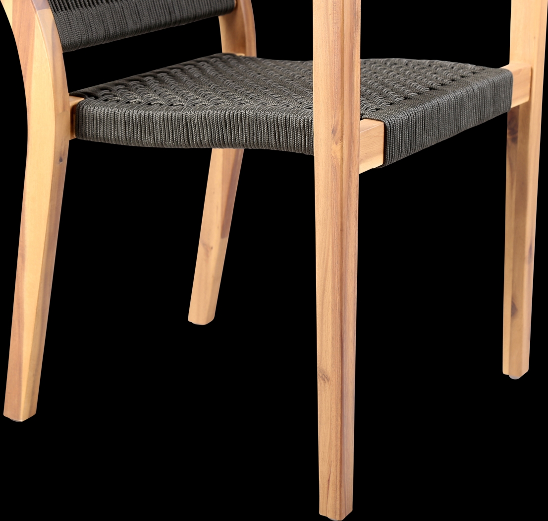 Outdoor Borbeck Black Arm Chair, Set of 2 - Thumbnail - Image 7