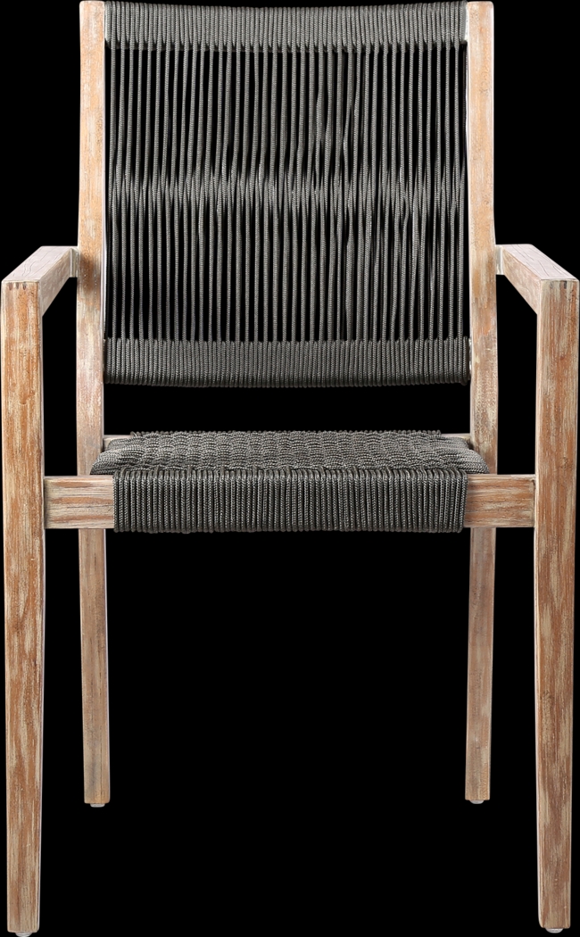 Outdoor Borbeck Black Arm Chair, Set of 2 - Thumbnail - Image 3