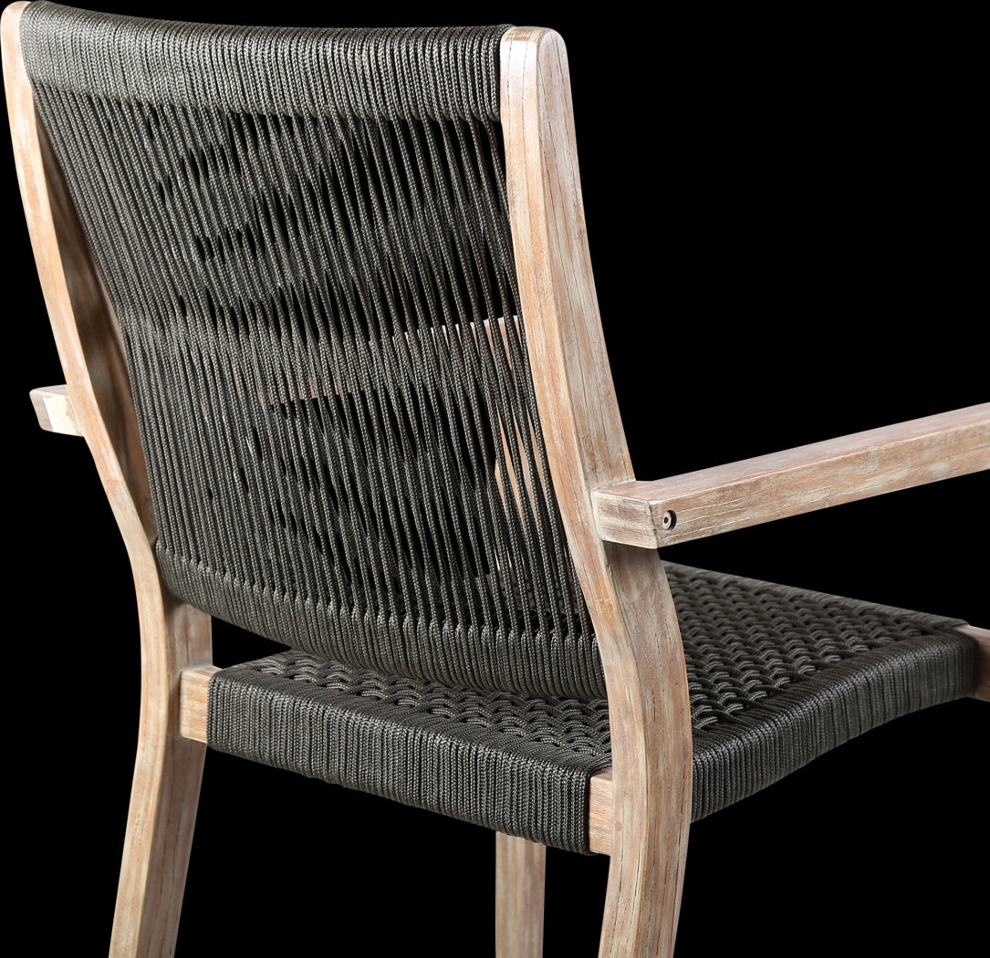 Outdoor Borbeck Black Arm Chair, Set of 2 - Thumbnail - Image 6