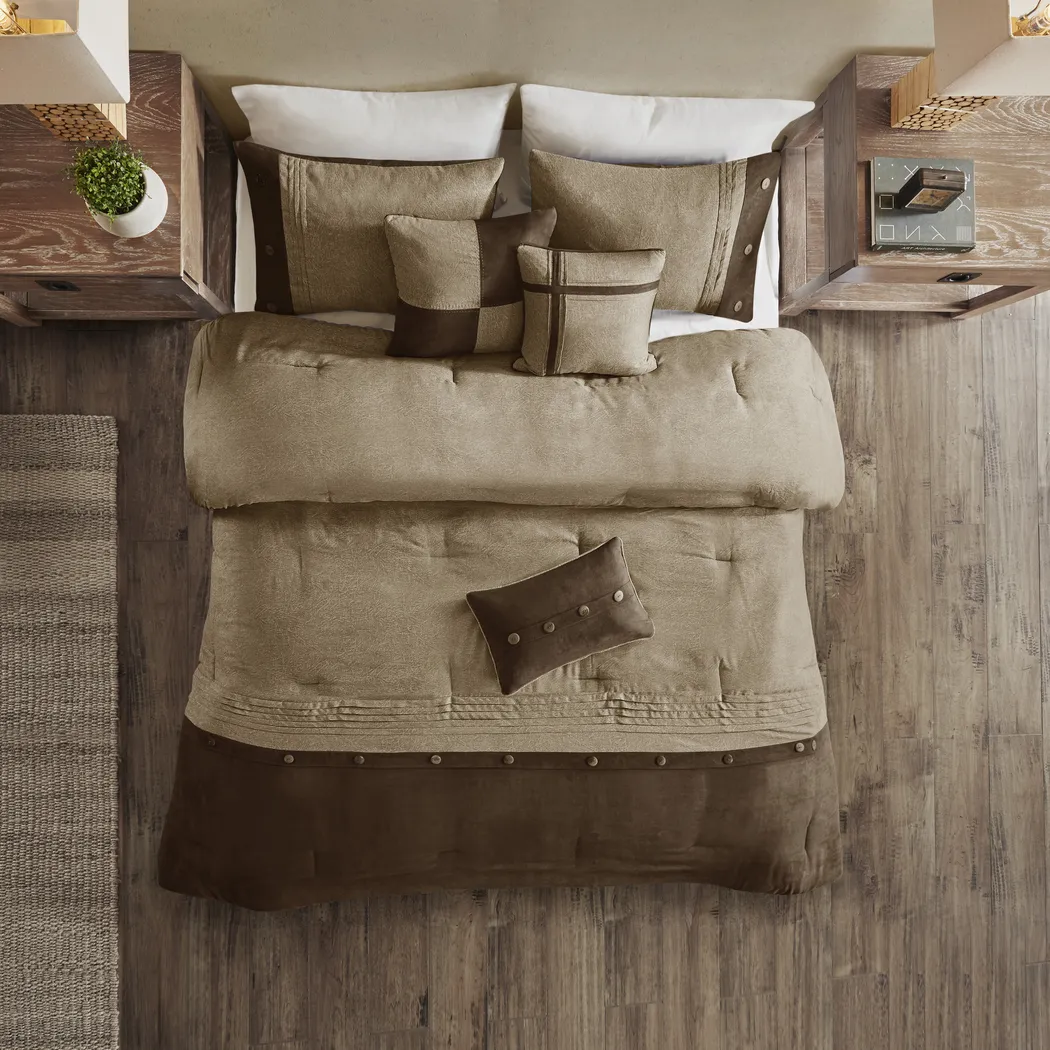 Borchard Brown 7 Pc California King Comforter Set - Thumbnail - Image 3