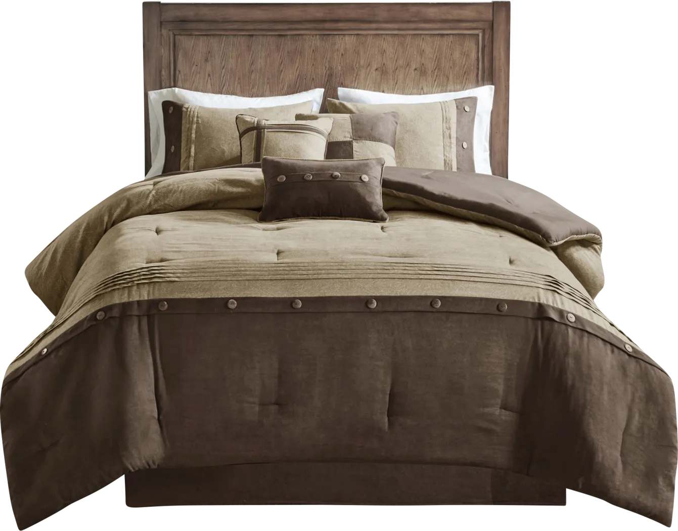 Borchard Brown 7 Pc Queen Comforter Set - Thumbnail - Image 5