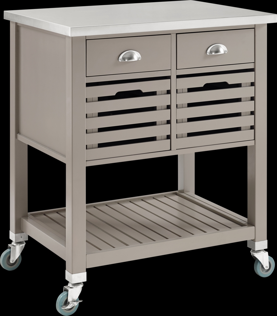 Boriken Gray Kitchen Cart - Thumbnail - Image 1