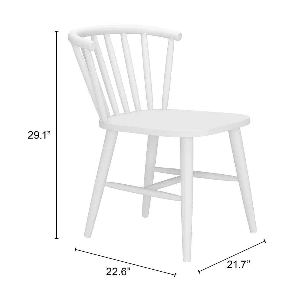 Bormea White Dining Chair - Thumbnail - Image 2