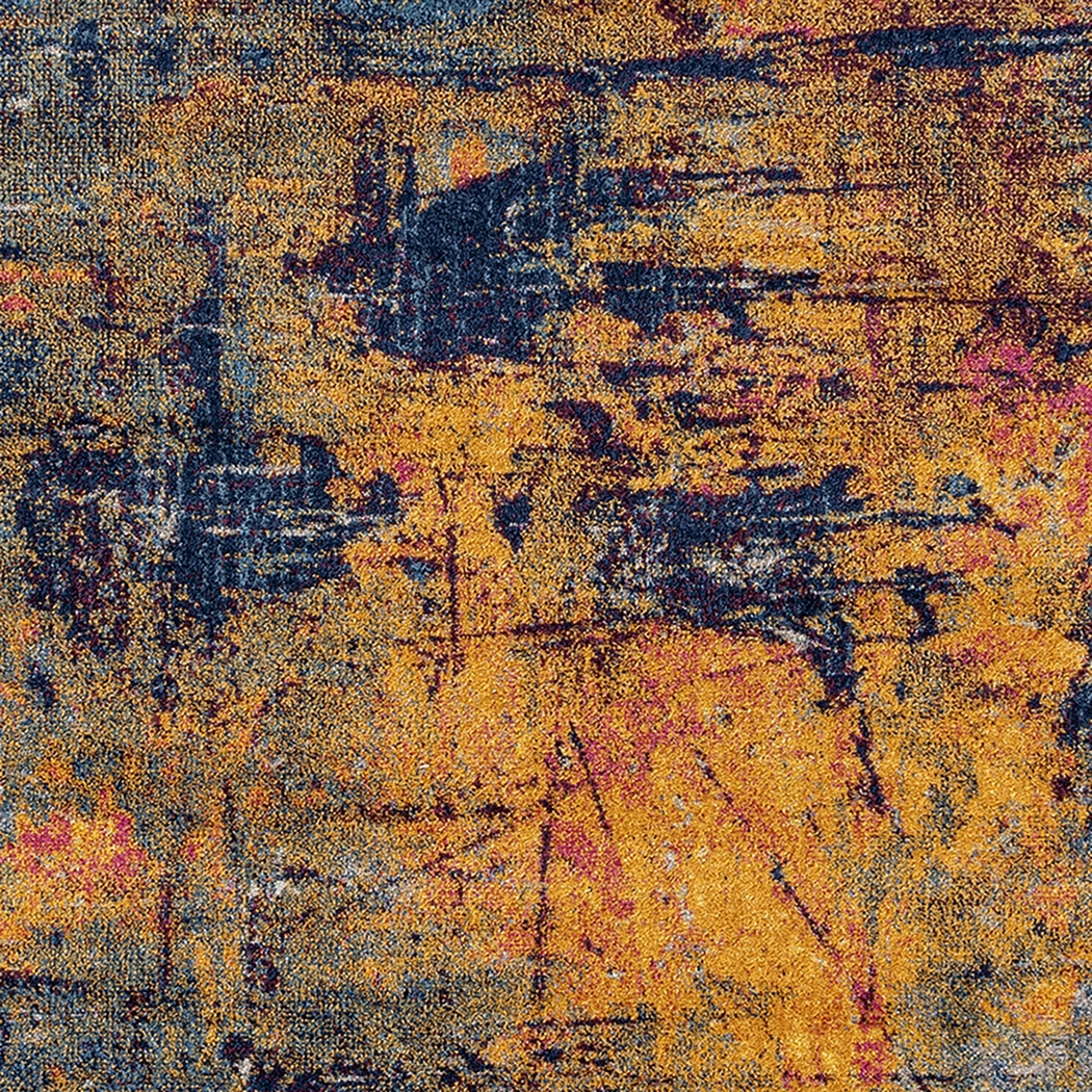 Borve Orange/Navy 7'6 x 9'6 Rug - Thumbnail - Image 3