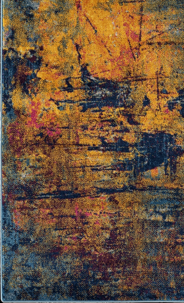 Borve Orange/Navy 7'6 x 9'6 Rug - Thumbnail - Image 4