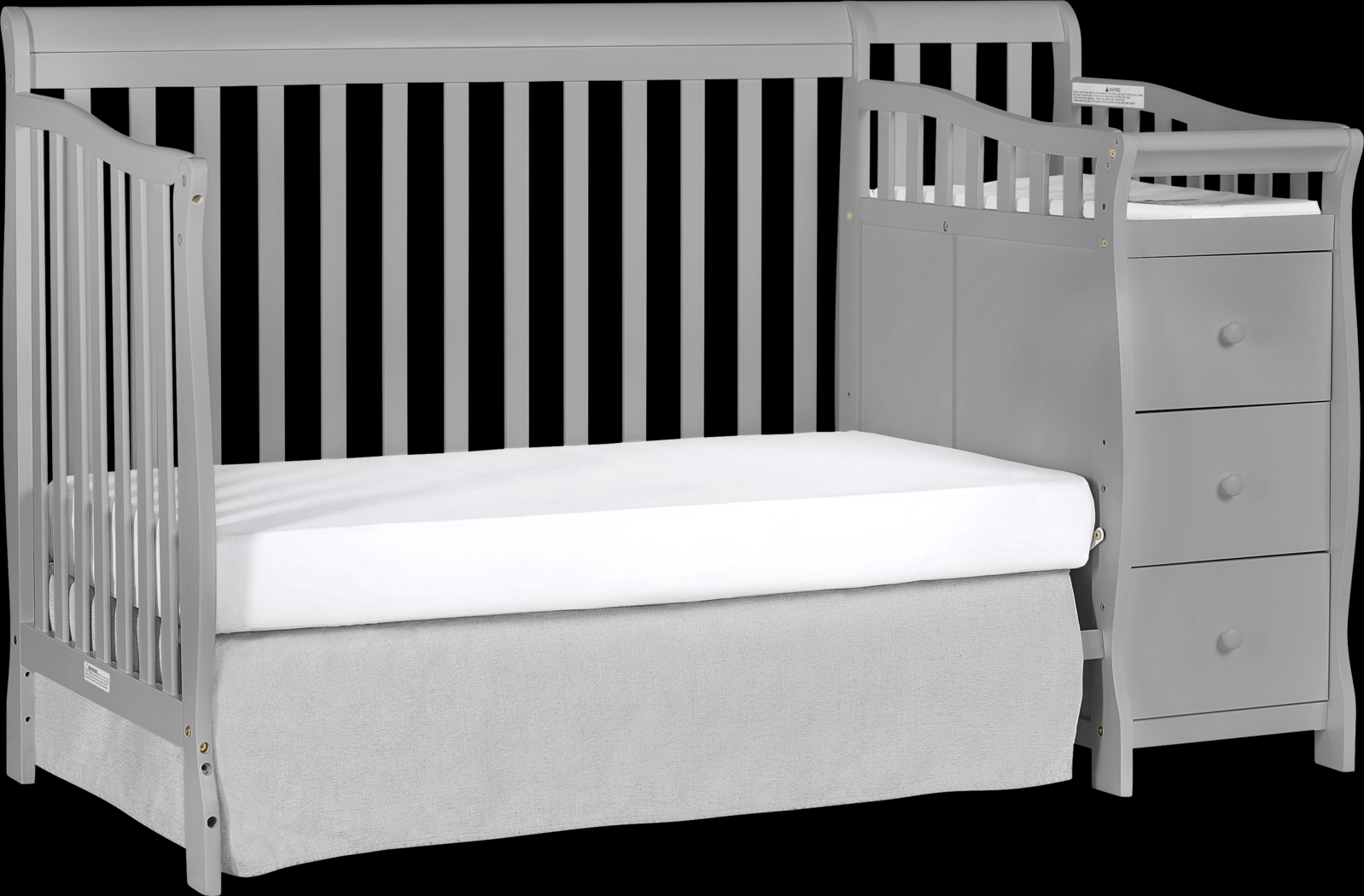 Bosley Gray Convertible Crib and Changer - Thumbnail - Image 3