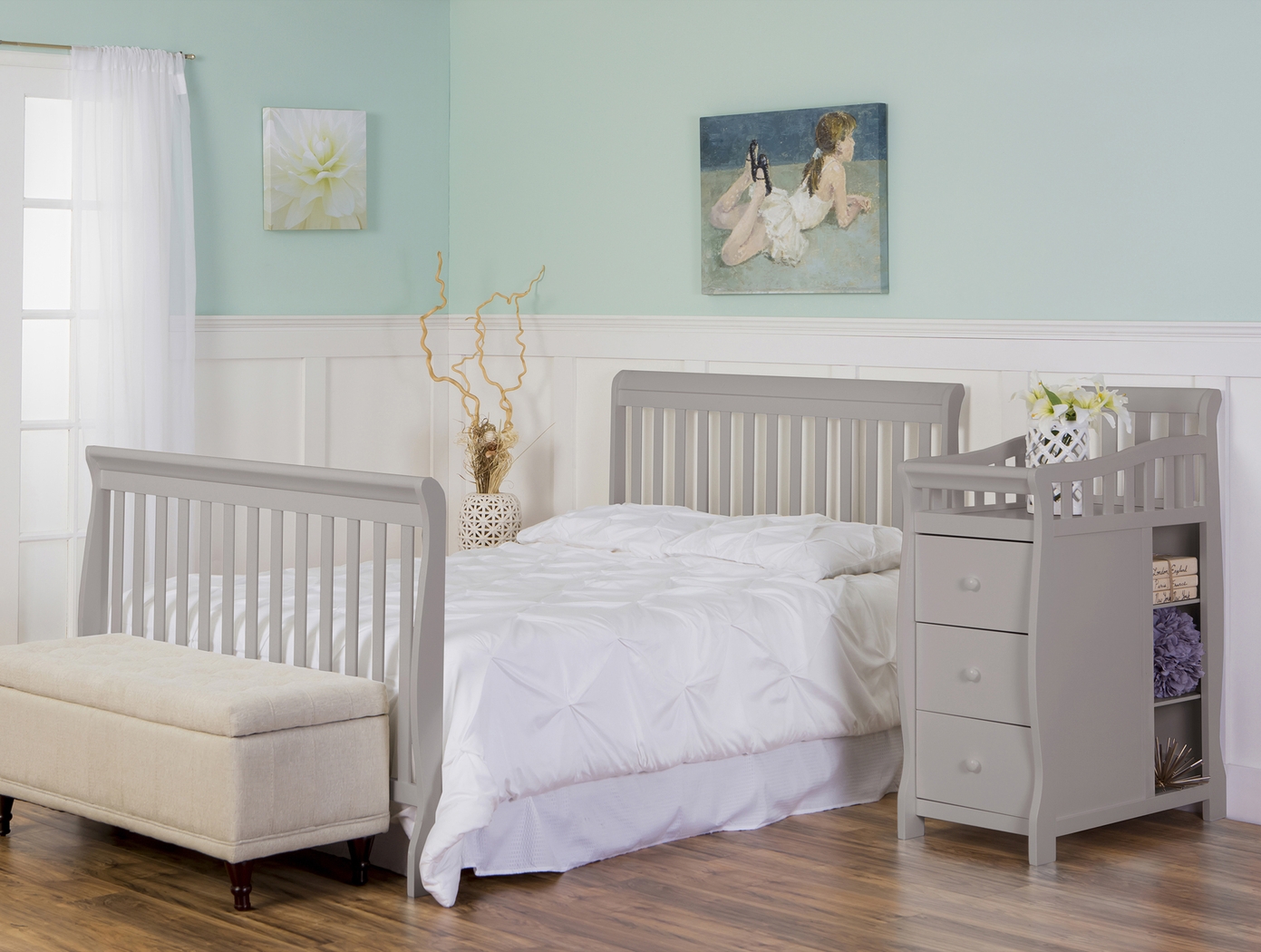 Bosley Gray Convertible Crib and Changer - Thumbnail - Image 7