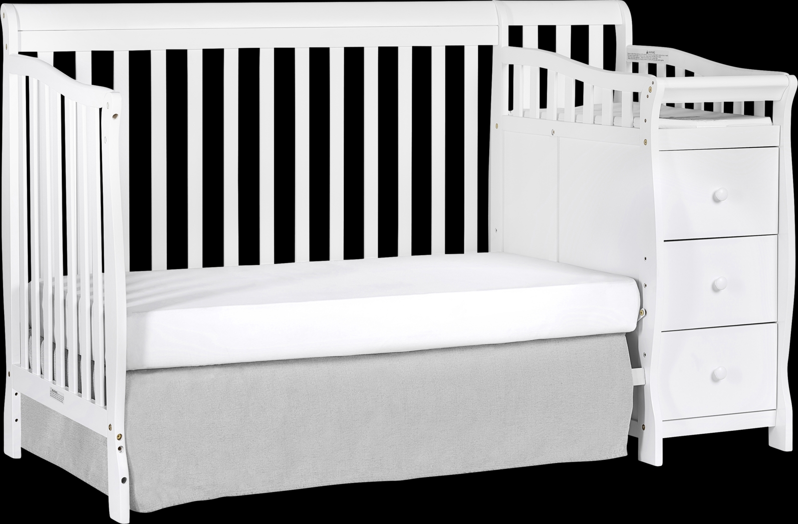 Bosley White Convertible Crib and Changer - Thumbnail - Image 3