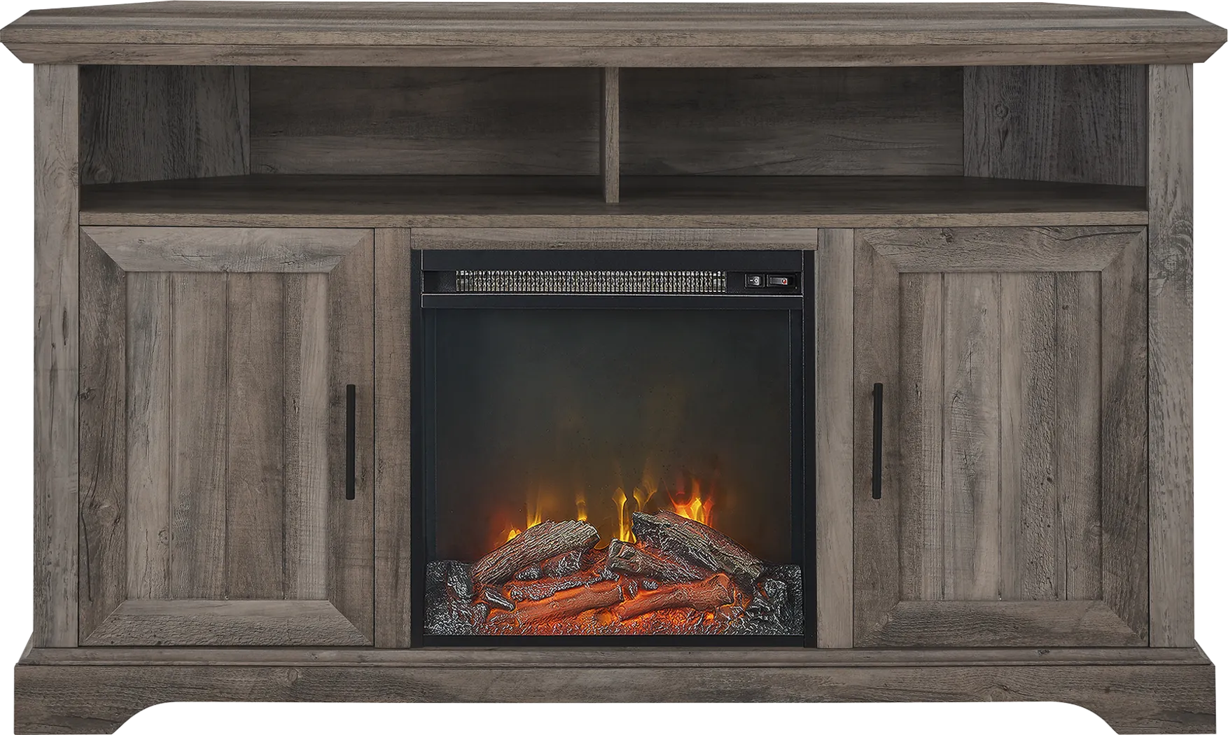 Bosswood Gray 54 in. Console With Electric Fireplace - Thumbnail - Image 2