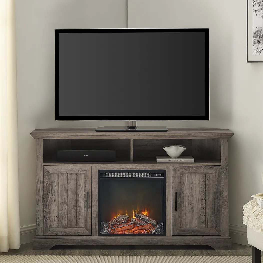 Bosswood Gray 54 in. Console With Electric Fireplace - Thumbnail - Image 4