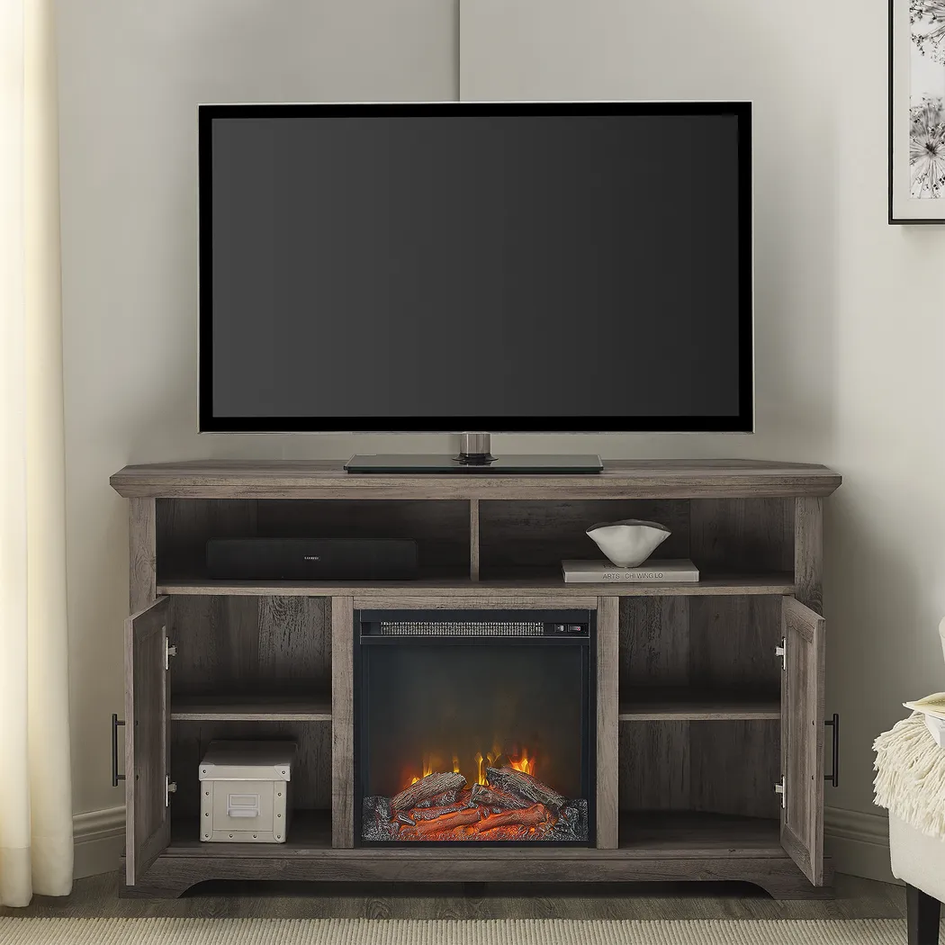 Bosswood Gray 54 in. Console With Electric Fireplace - Thumbnail - Image 5