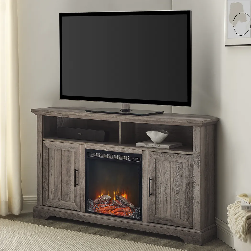 Bosswood Gray 54 in. Console With Electric Fireplace - Thumbnail - Image 6