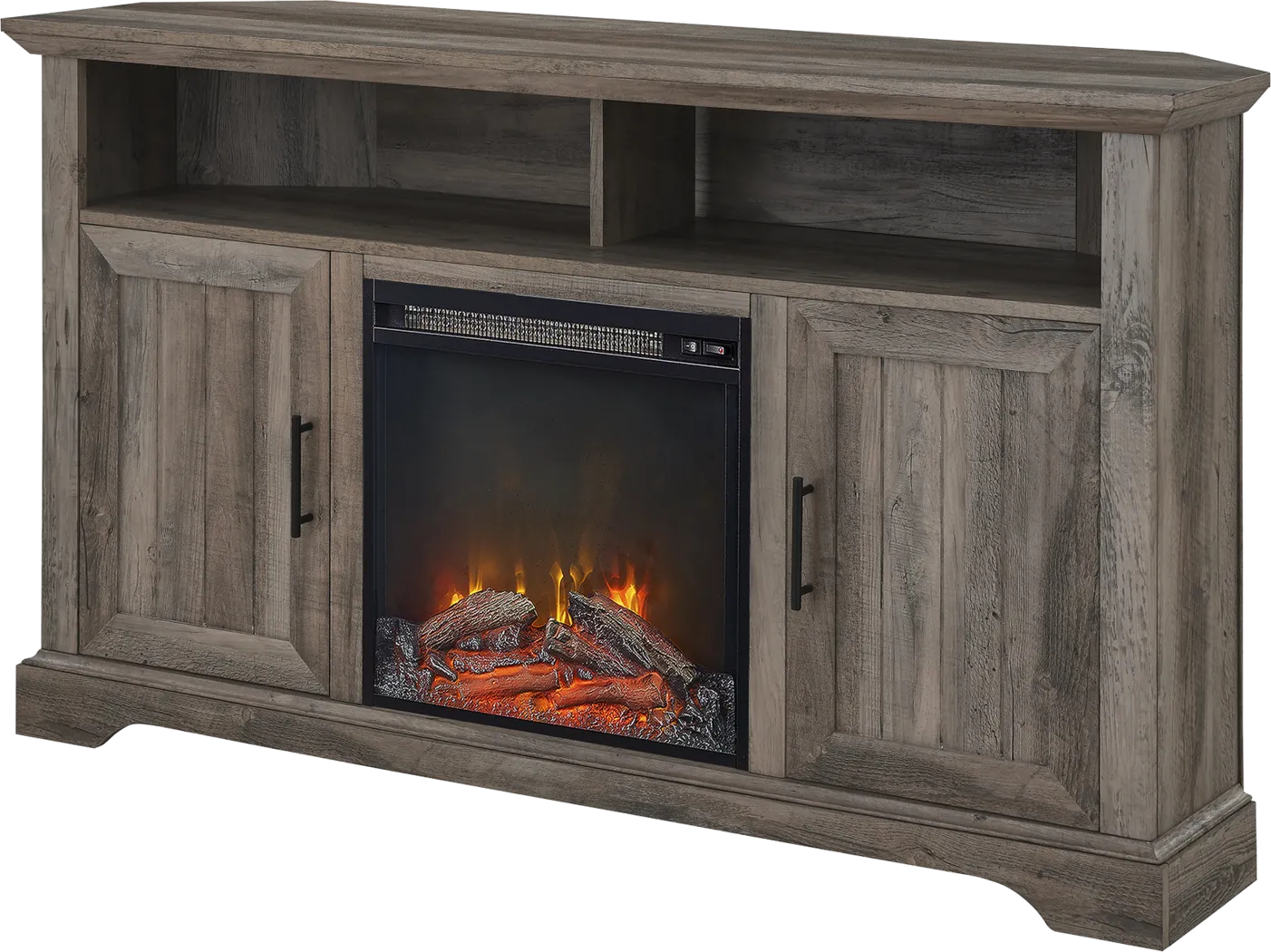 Bosswood Gray 54 in. Console With Electric Fireplace - Thumbnail - Image 1