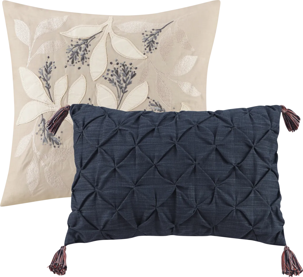 Bottlebrush Navy 8 Pc California King Comforter Set - Thumbnail - Image 6