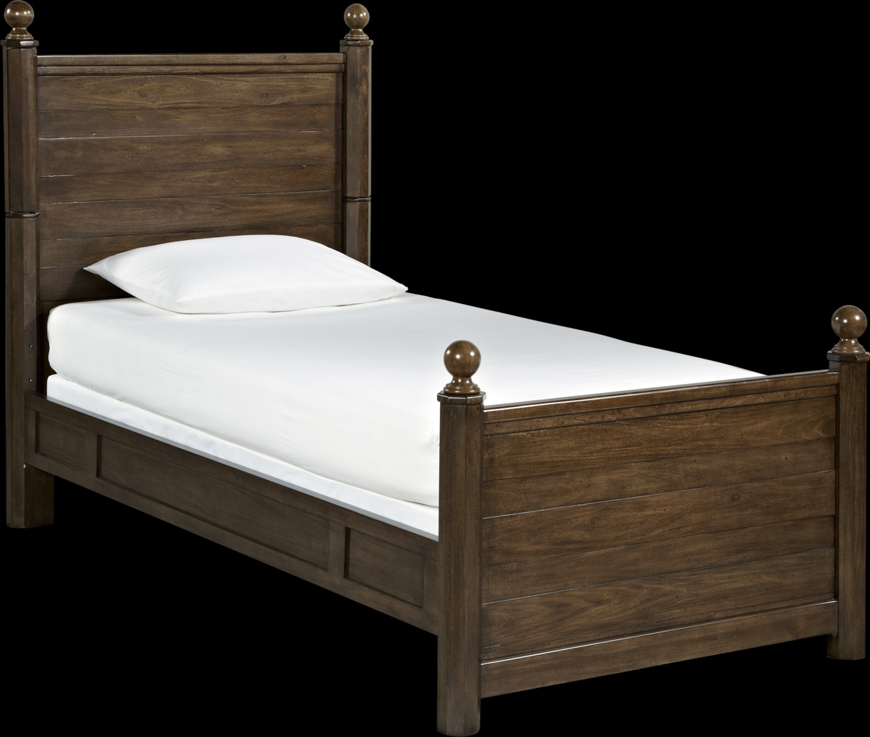 Boulder Chocolate 3 Pc Twin Post Bed - Thumbnail - Image 1