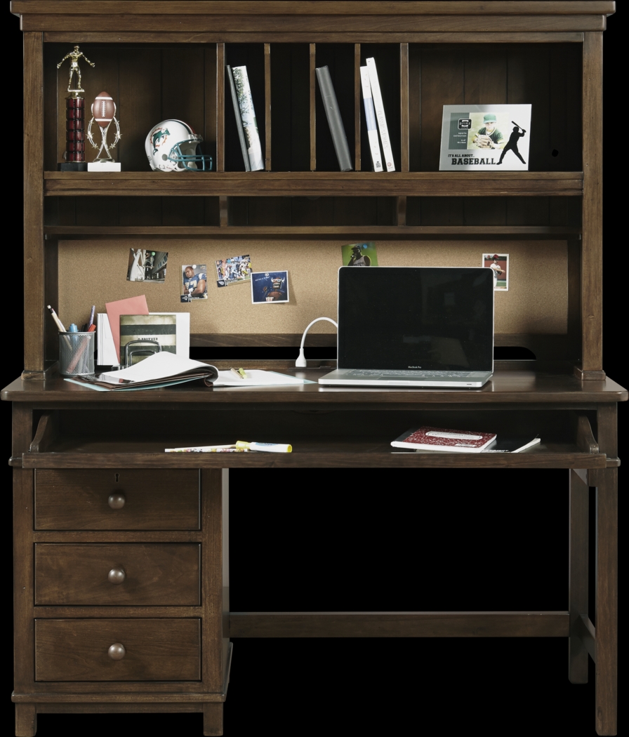 Boulder Chocolate Desk & Hutch - Thumbnail - Image 2