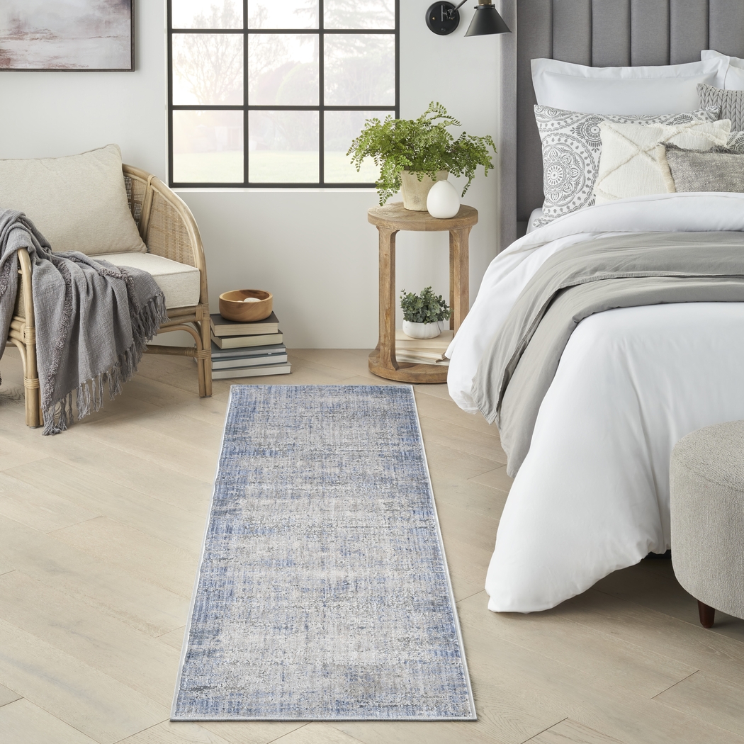 Boumur Blue 2'2 x 8' Runner Rug - Thumbnail - Image 2