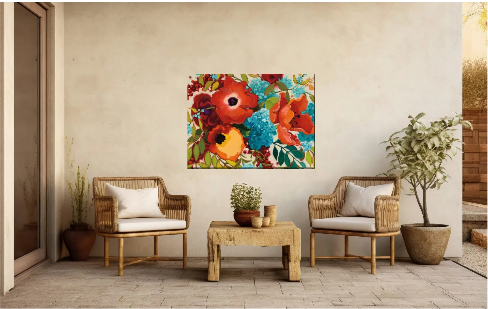 Bouquet Red Indoor/Outdoor Wall Art - Thumbnail - Image 2