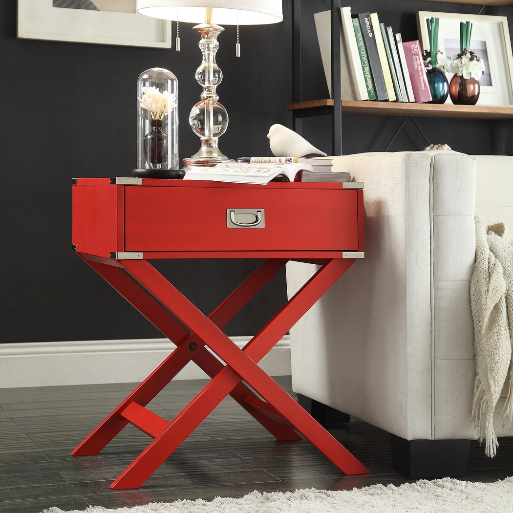 Bowen Red Accent Table - Thumbnail - Image 2
