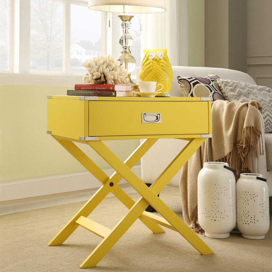Bowen Yellow Accent Table - Thumbnail - Image 2