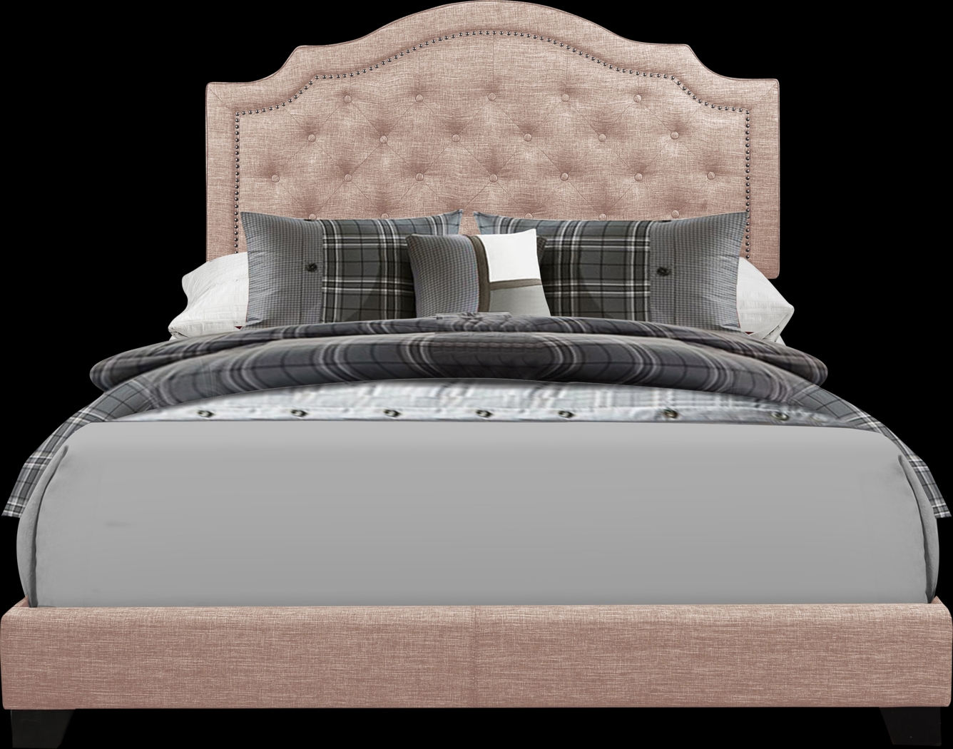 Bowerton Beige King Upholstered Bed - Thumbnail - Image 1