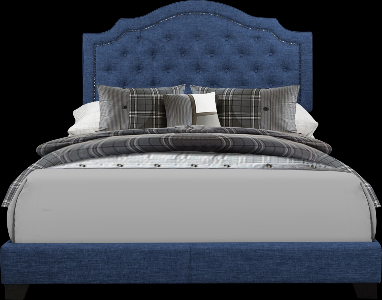 Bowerton Blue Full Upholstered Bed - Thumbnail - Image 1