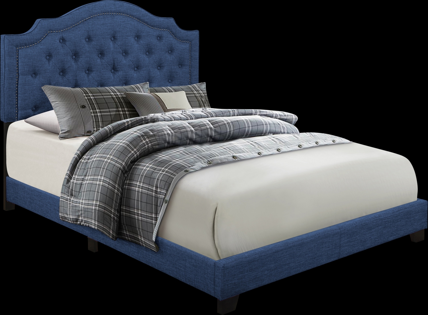 Bowerton Blue King Upholstered Bed - Thumbnail - Image 3