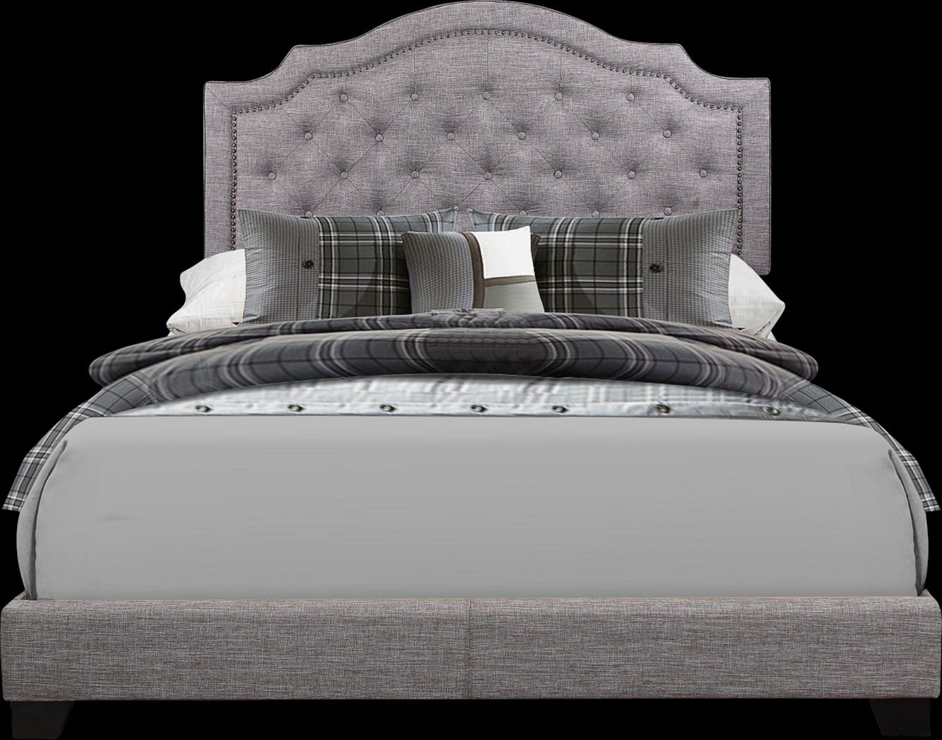 Bowerton Gray Full Upholstered Bed - Thumbnail - Image 1