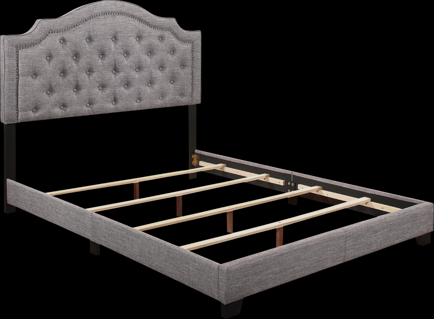 Bowerton Gray King Upholstered Bed - Thumbnail - Image 4