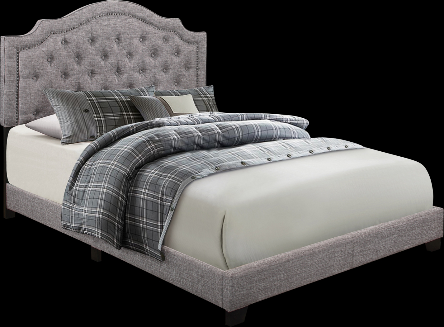 Bowerton Gray Queen Upholstered Bed - Thumbnail - Image 3