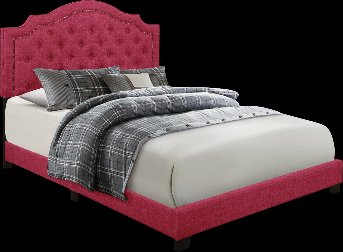 Bowerton Pink Queen Upholstered Bed - Thumbnail - Image 3