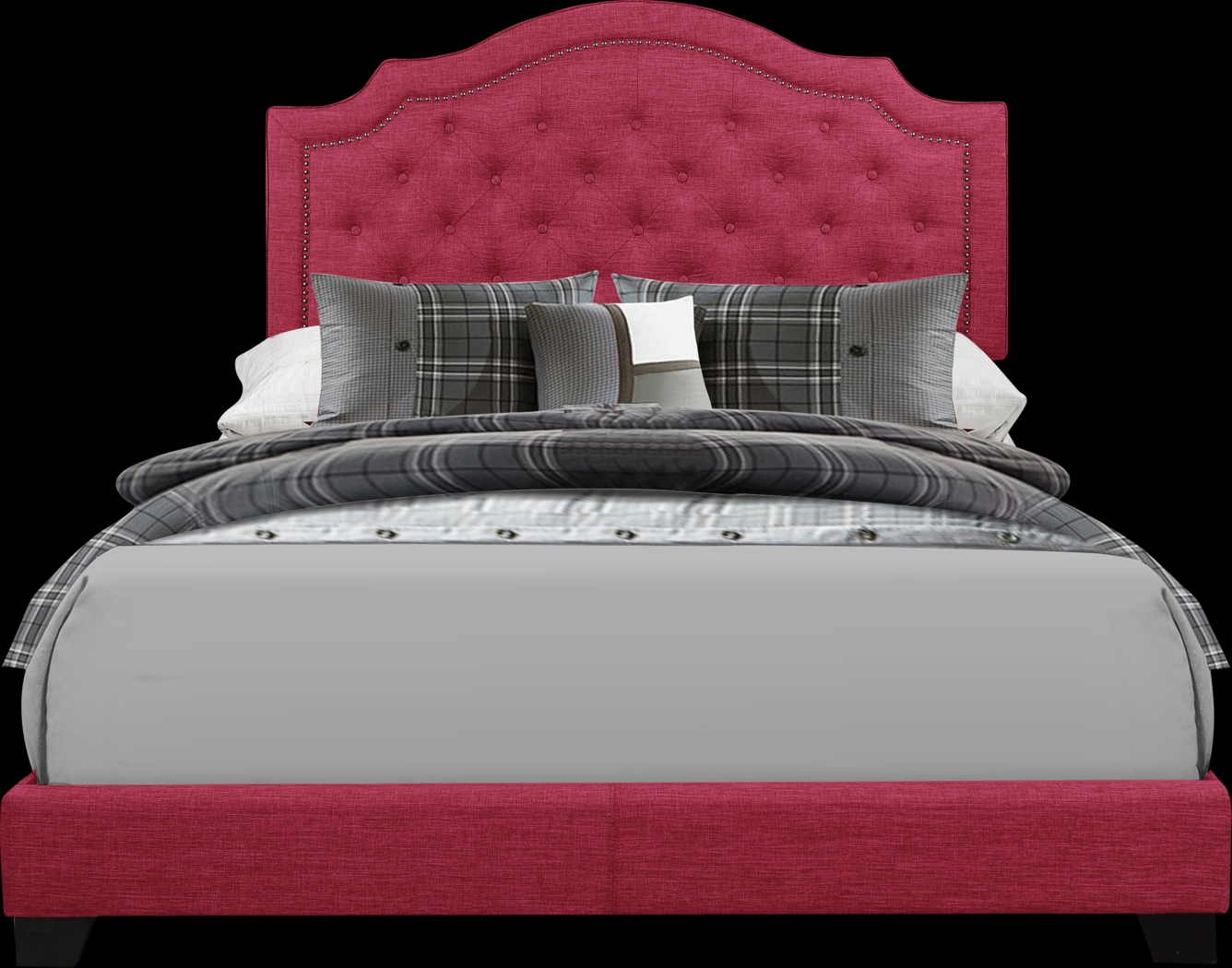 Bowerton Pink Queen Upholstered Bed - Thumbnail - Image 1