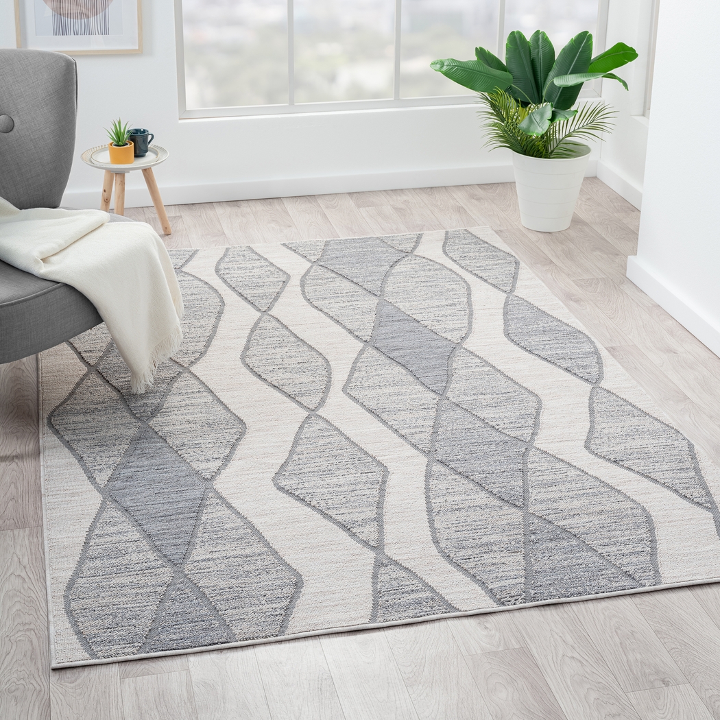 Boyale Blue 5' x 7' Indoor/Outdoor Rug - Thumbnail - Image 2