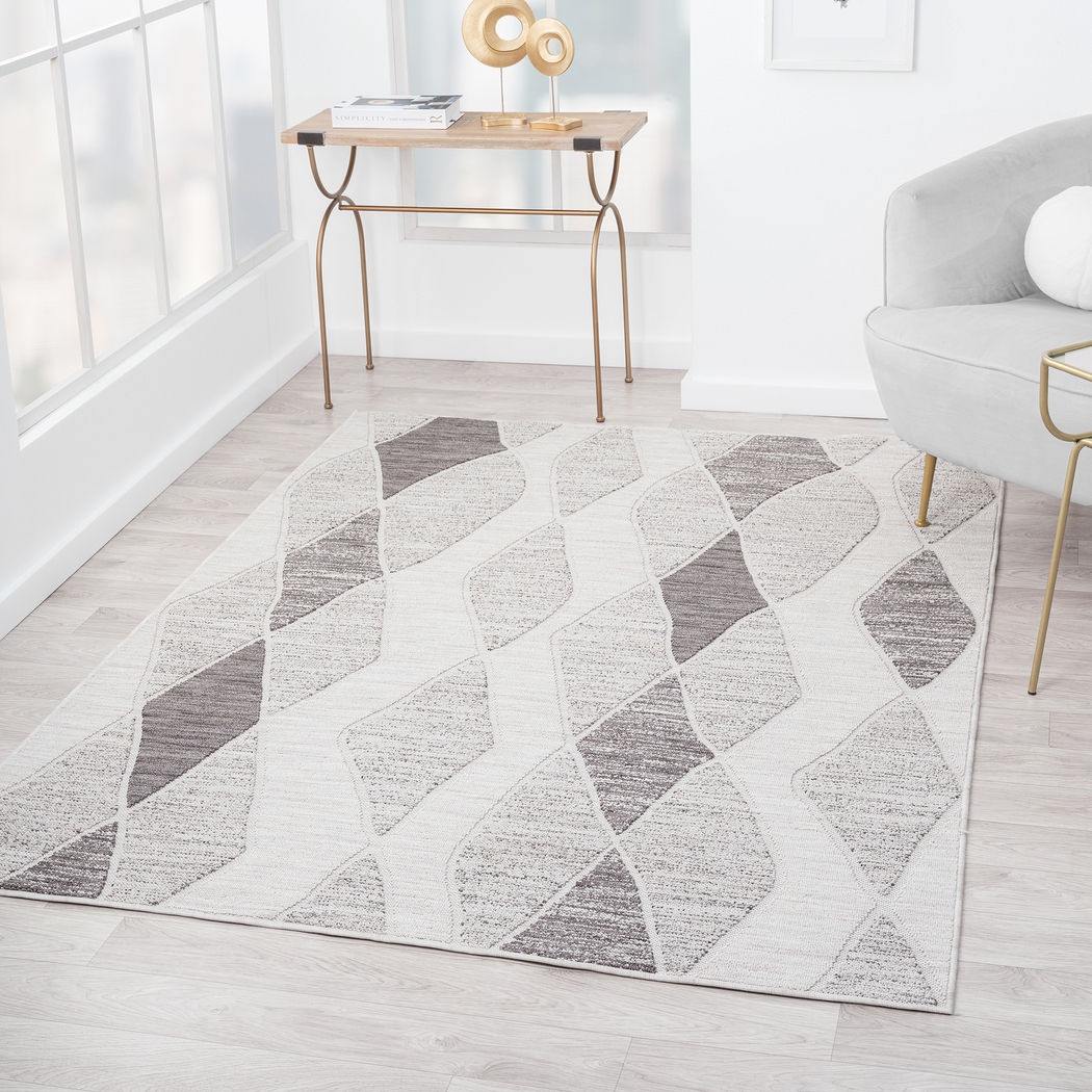 Boyale Gray 5' x 7' Indoor/Outdoor Rug - Thumbnail - Image 2