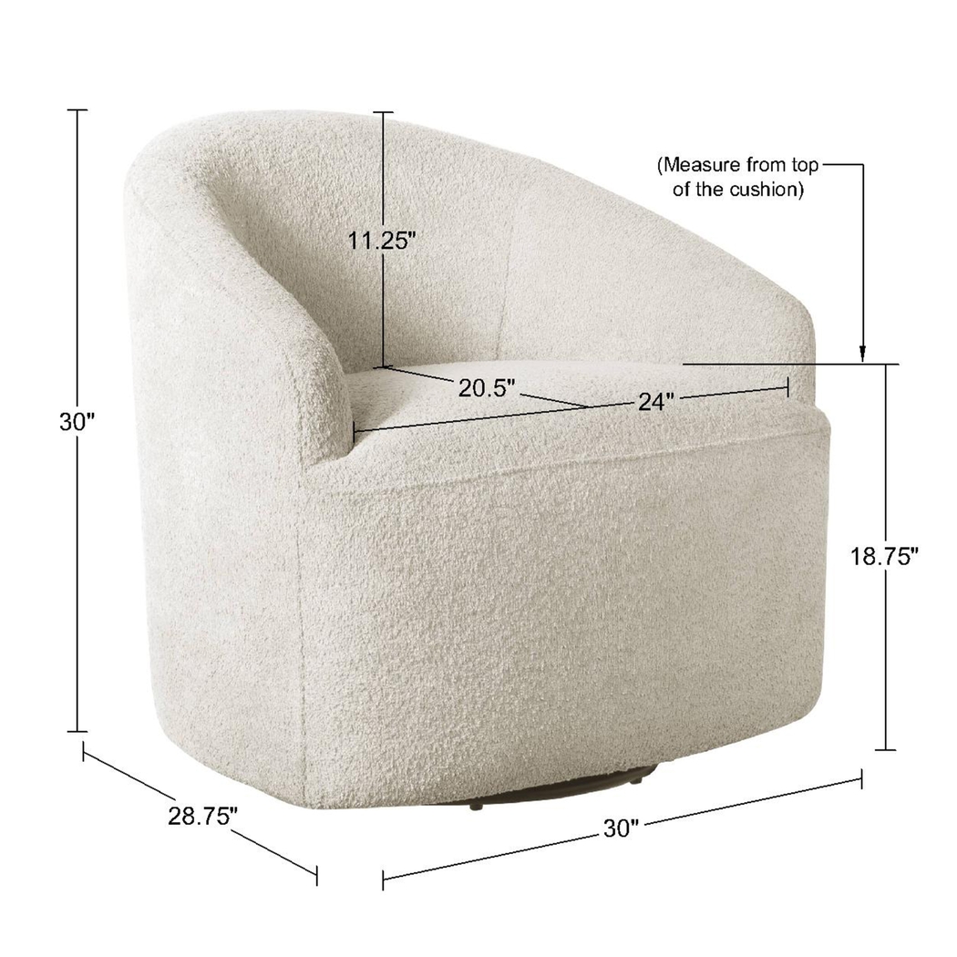 Bracewood Cream Swivel Accent Chair - Thumbnail - Image 9
