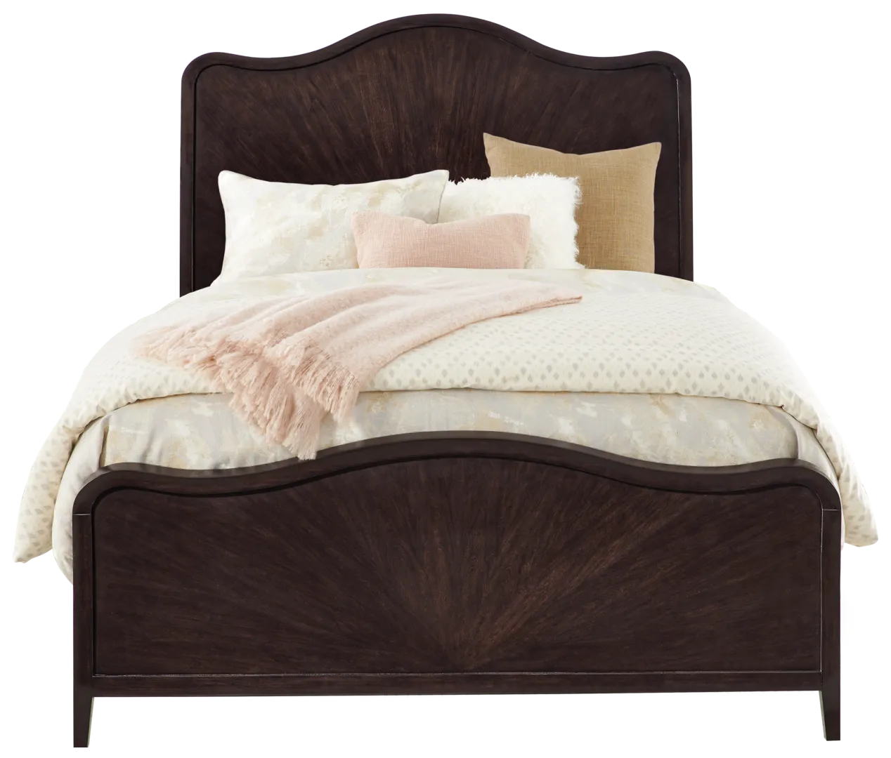 brown cherry 3 pc king panel bed