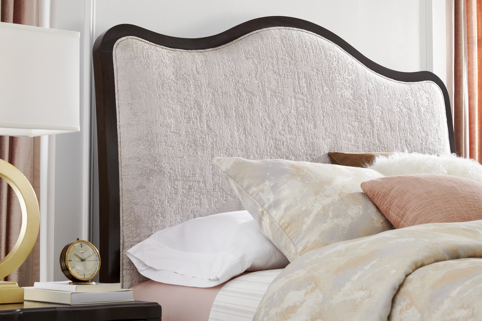 Bradbury Brown Cherry Finish 3 Pc King Upholstered Bed - Thumbnail - Image 3