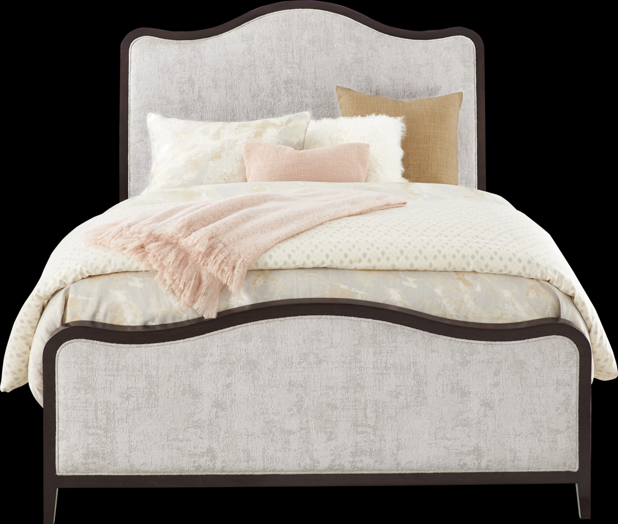 Bradbury Brown Cherry Finish 3 Pc King Upholstered Bed - Thumbnail - Image 1