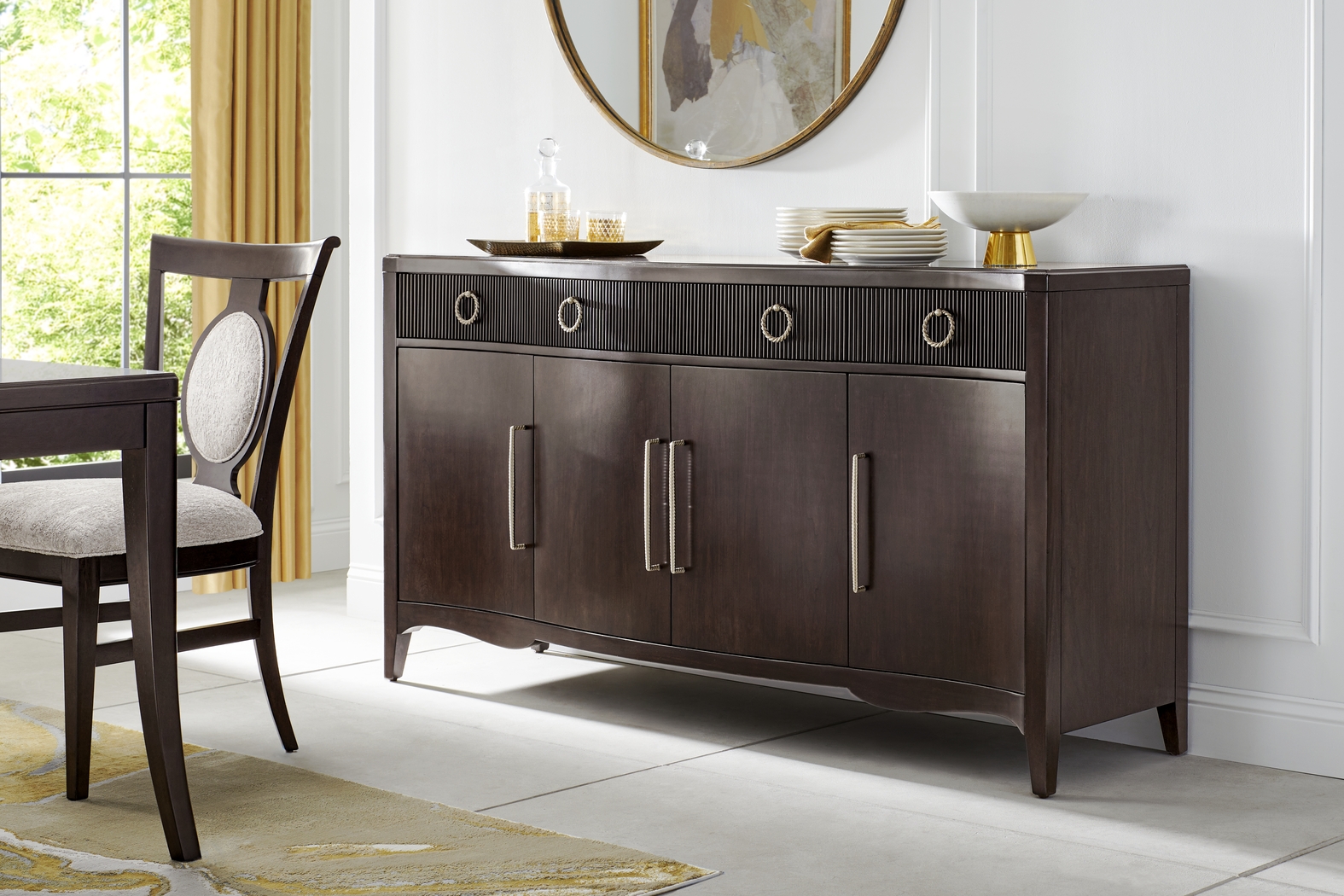 Bradbury Brown Cherry Finish Buffet - Thumbnail - Image 2