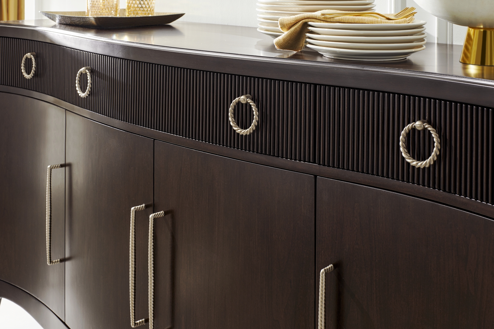 Bradbury Brown Cherry Finish Buffet - Thumbnail - Image 4